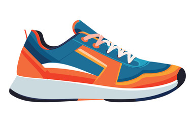 orange blue running shoes for athletes