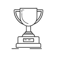 Simple Line Art Illustration of a Classic Trophy Award