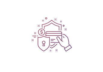 Secure Payment Icon with Shield and Hand Holding Credit Card