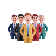 3d business people icon isolated on transparent background. 3d rendering Cartoon plastic style. PNG file, cut out