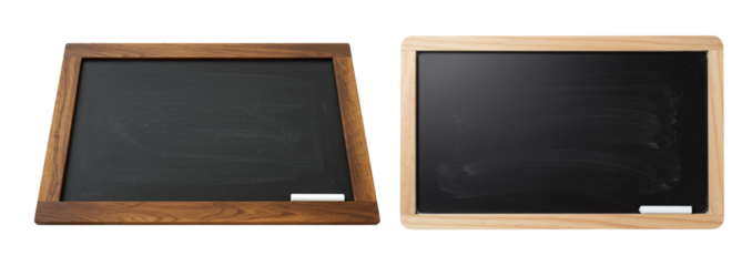 Chalkboard blank background for education school write message concept isolated on a transparent background