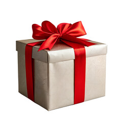 Obraz premium holiday gift box with a festive bow, isolated on white, perfect for Christmas, birthday, or anniversary celebrations