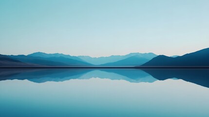 Serene mountain lake with a tranquil reflection