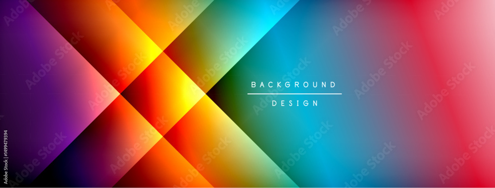 Poster Vibrant abstract gradients overlap, creating dynamic colorful background. Text reads background design centered within image.