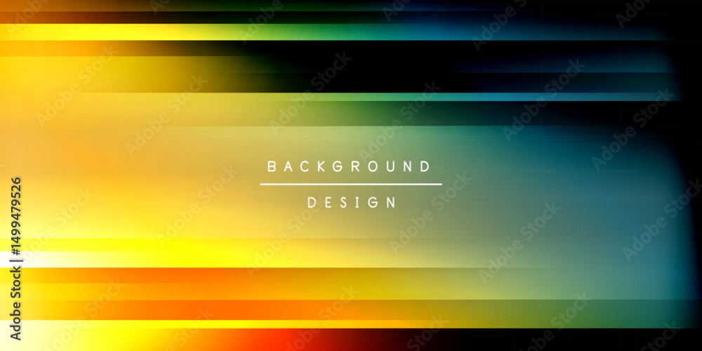Aufkleber Abstract colorful stripes over black background. Modern design element, vibrant hues create dynamic visual effect. Simple, clean presentation.