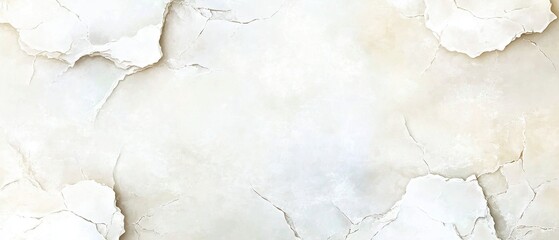 Aged, cracked plaster wall with peeling paint in neutral tones, showing texture and weathering.