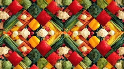 Fototapeta premium Geometryczne ułożenie warzyw