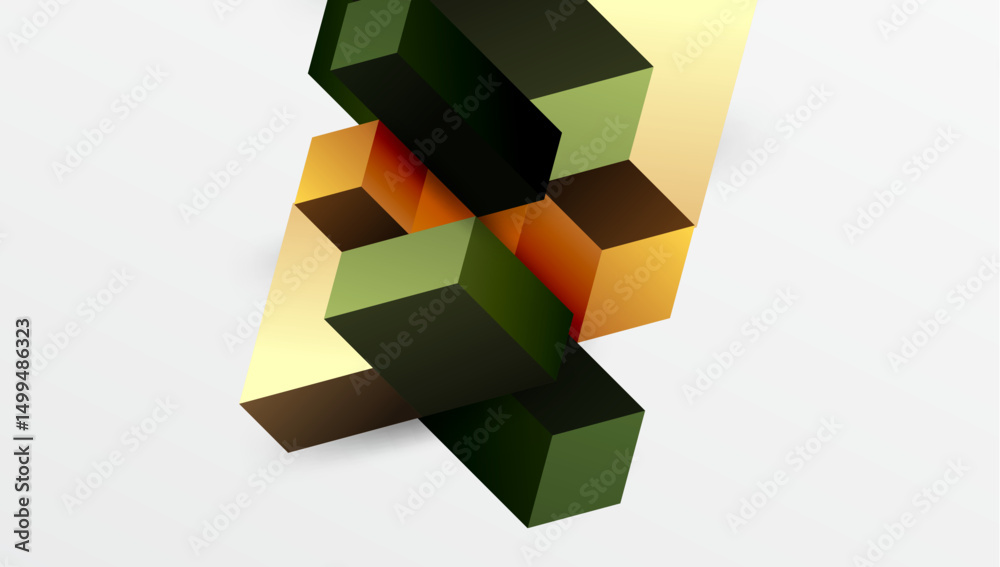 Poster Abstract geometric shapes overlap, creating complex visual texture. Warm, cool tones blend, suggesting depth, dimension. Minimalist design.
