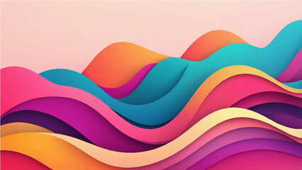 Colorful abstract wave background with flowing lines and vibrant rainbow tones
