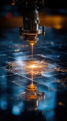 Laser Cutting Machine Precision Industrial Process Close Up Modern Technology Automation Manufacturing
