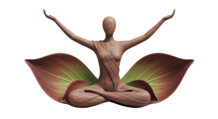 Isolated Yoga Pose on Lotus Leaf Serene Zen