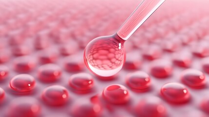 Futuristic skin care molecule interacting with hair follicle