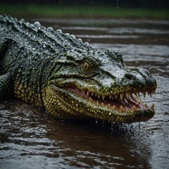 Obraz premium crocodile in the water
