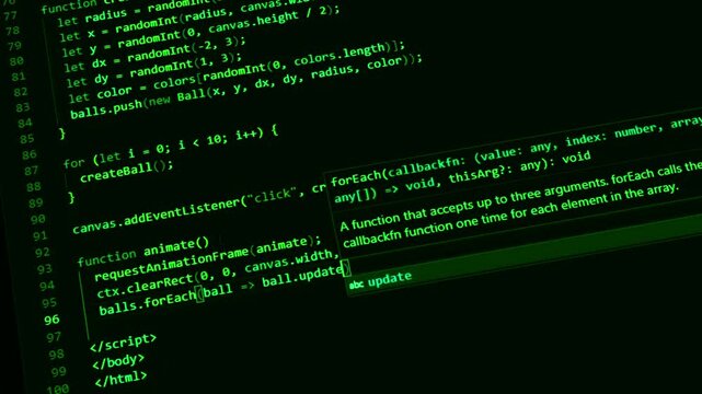 Green Coding Background Animation | Futuristic Programming Screen