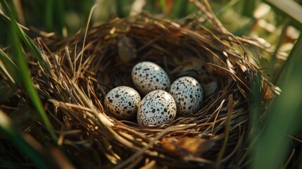 Obraz premium Bird nest with eggs