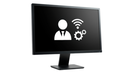 Isolated Monitor Displaying Profile Settings