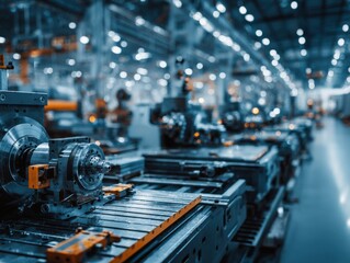 Automated CNC milling machine in factory setting industrial precision engineering equipment perspective