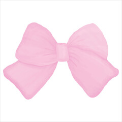 A delicate hand-painted pink ribbon, created with soft watercolor technique. Perfect for adding a romantic, feminine touch to your design projects.