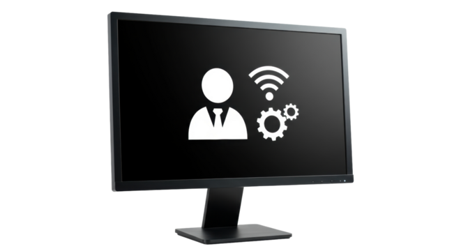 Isolated Monitor Displaying Profile Settings