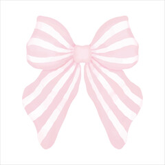 Hand-painted pink bow in soft watercolor style — perfect for feminine designs, baby showers, romantic themes, and elegant packaging.