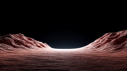 Martian Sunset Alien Landscape with Red Planet, and SciFi.