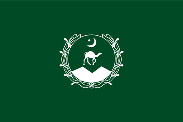 Province Balochistan flag pattern background. Realistic national flag design. Abstract vector template