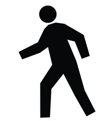 Cute cartoon hand drawn vector Pedestrian crossing symbol silhouette.