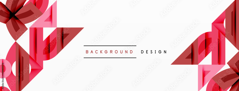 Poster abstract geometric shapes, pink hues, white space. modern design elements create visual interest, si