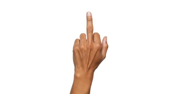 Isolated Middle Finger Gesture Offensive Hand Sign