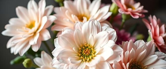 Fototapeta premium bunch of pink and white flowers in a vase