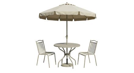 Isolated Patio Table and Chairs with Umbrella for Outdoor Seating