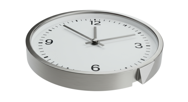 Isolated Modern Round Wall Clock Minimalist Design