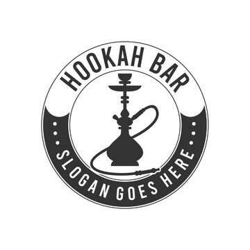 Hookah logo design, label, badge