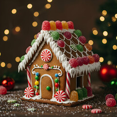 Naklejka premium Gingerbread House Christmas Decor