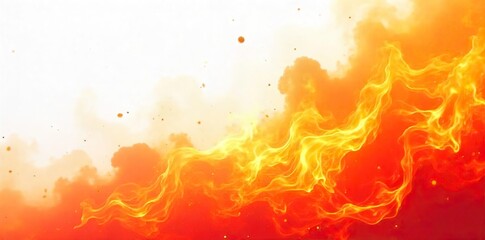 Intense heat radiating from a bright white background, perfect for illustrating concepts of summer, energy, or high temperatures  The stark contrast creates a powerful visual ,  sun,  energy source