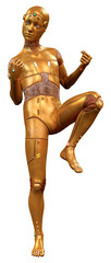 3D Rendering Male Robot on White