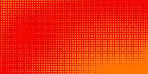 Dots halftone orange color pattern gradient texture with technology digital background. Dots pop art comics with summer background.