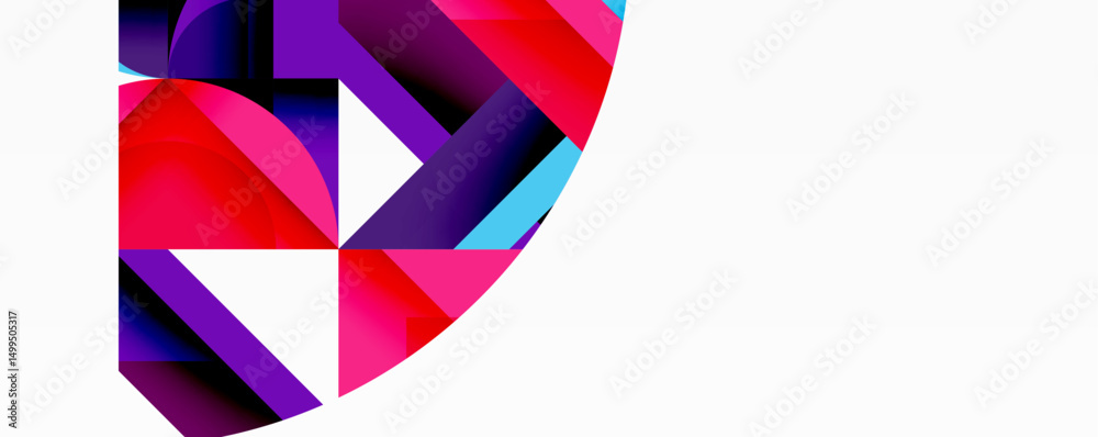 Fototapete abstract geometric shapes, vibrant colors, dynamic composition. modern design elements create visual