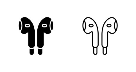 Fototapeta premium Earbuds Vector Icon