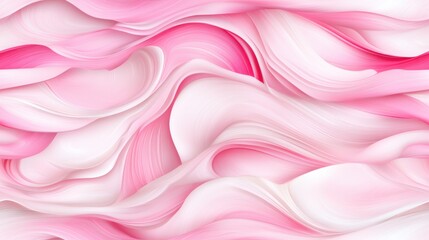 Obraz premium Pink Waves: Gentle pink and white waves intertwine, creating a soothing abstract pattern reminiscent of delicate silk or soft petals, invoking a sense of calm and serenity.