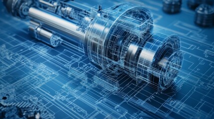 Engineering Design, Machinery, Technical Drawing, Illustration, 3D model, Machinery parts