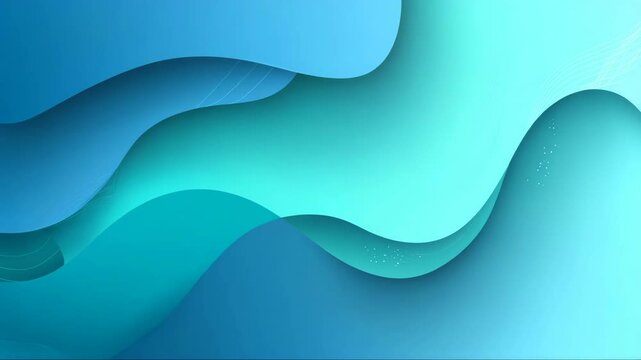 Flowing layered abstract waves in blue and turquoise tones, smooth soft motion, minimalist digital background, fluid paper-cut animation, calming loop - Powered by Adobe