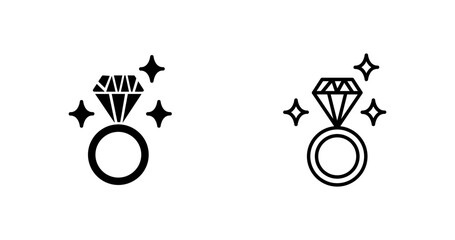Engagement ring Vector Icon