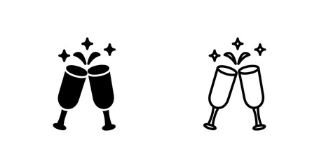 Champagne toast Vector Icon