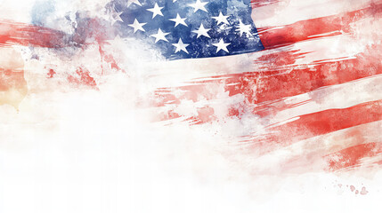 Abstract grunge American flag background with paint splashes and stars for Fourth of July, Independence Day, patriotic events and USA national celebrations

