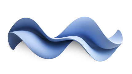 Abstract wavy blue shape isolated on transparent background for modern design elements