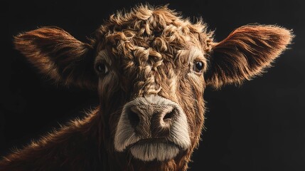Cow figure embroidered on cloth, suitable for country-style projects, animal-themed crafts, and decorative needlework illustrations.