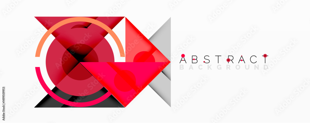 Aufkleber Modern abstract design. Red shapes overlap, creating dynamic visual impact. Gradient colors enhance depth, texture. Minimalist style.