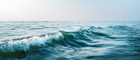 Ocean wave cresting in morning light scenic seascape of open water horizon nature photography