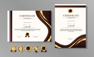 Elegant Modern Certificate of Appreciation Template with Gold Accents